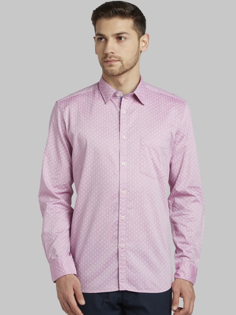 

Parx Men Red Micro Ditsy Printed Regular Fit Pure Cotton Casual Shirt