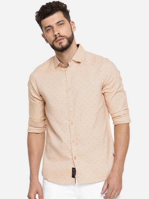 

Being Human Men Beige Slim Fit Self Design Casual Shirt