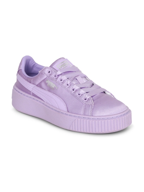 

Puma Girls Purple Basket Platform Tween Jr Shoes