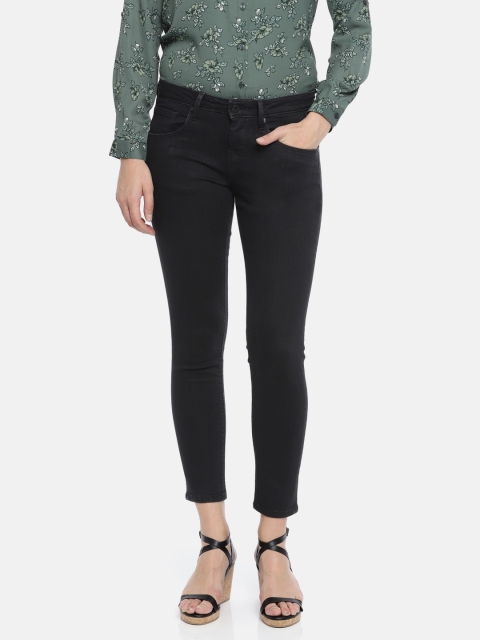 

Moda Rapido Women Black Skinny Fit Mid-Rise Clean Look Stretchable Cropped Jeans