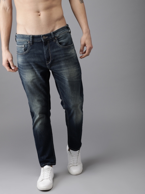 

Moda Rapido Men Blue Slim Fit Mid-Rise Clean Look Stretchable Cropped Jeans