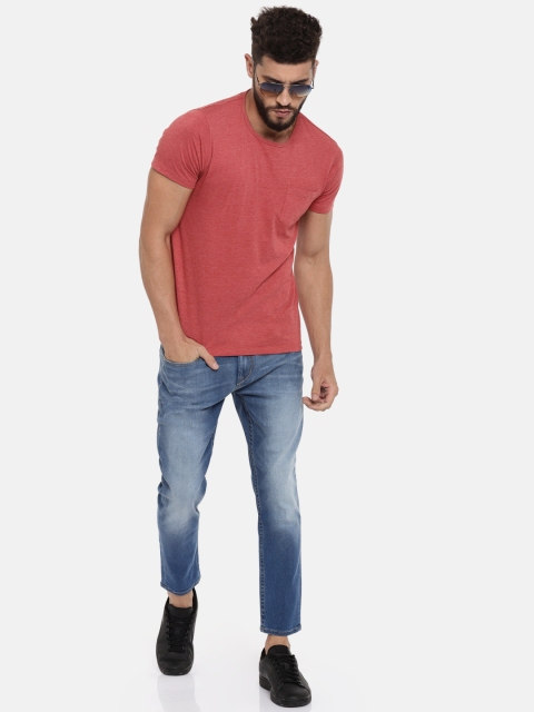 

Moda Rapido Men Blue Slim Fit Mid-Rise Clean Look Stretchable Cropped Jeans