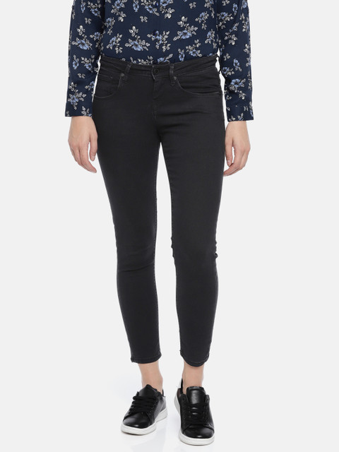 

Moda Rapido Women Black Skinny Fit Mid-Rise Clean Look Stretchable Cropped Jeans