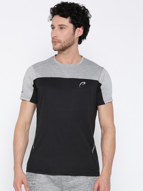 

Proline Active Men Black Colourblocked Round Neck T-shirt