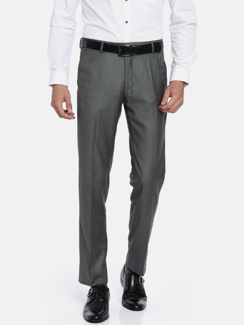 

Van Heusen Men Grey Classic Slim Fit Solid Formal Trousers