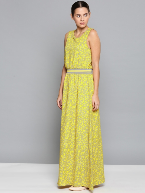 

Chemistry Women Yellow Printed Maxi Dress