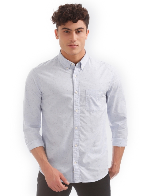 

Aeropostale Men Blue Regular Fit Solid Casual Shirt