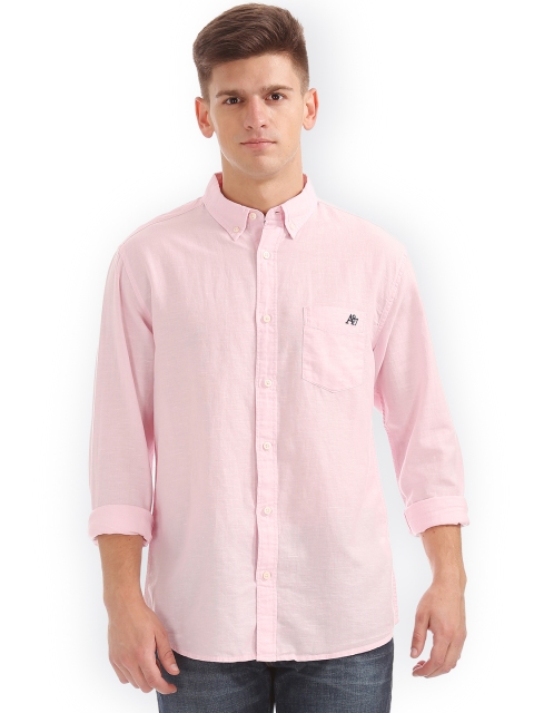 

Aeropostale Men Pink Regular Fit Solid Casual Shirt
