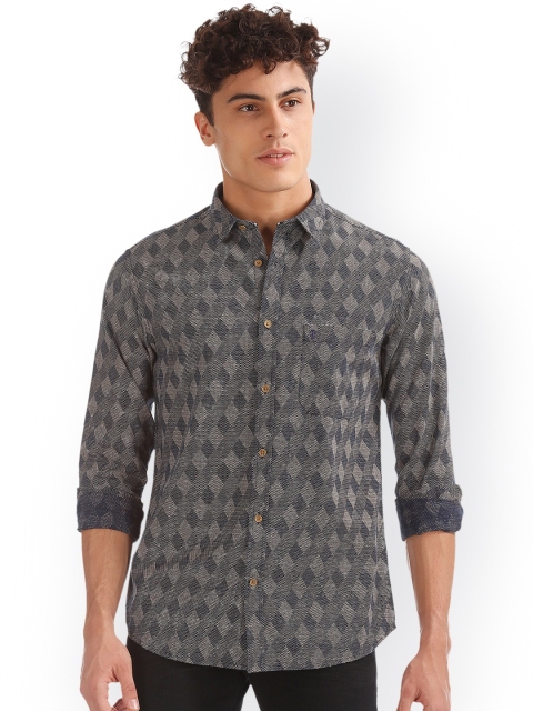 

IZOD Men Blue Slim Fit Printed Casual Shirt