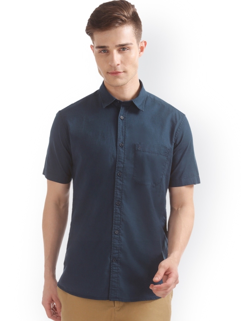 

IZOD Men Navy Blue Slim Fit Solid Casual Shirt