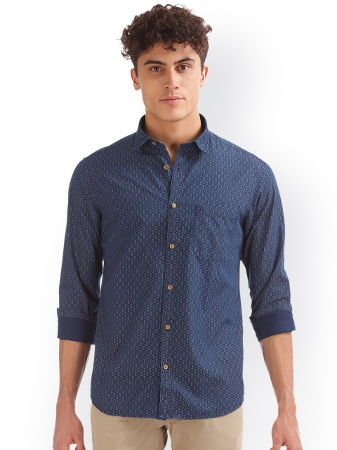 

IZOD Men Blue Slim Fit Printed Casual Shirt