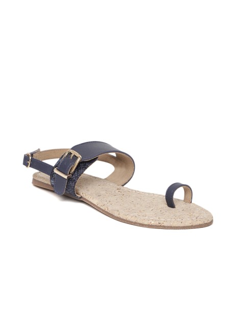 

Inc 5 Women Navy Blue Solid One Toe Flats