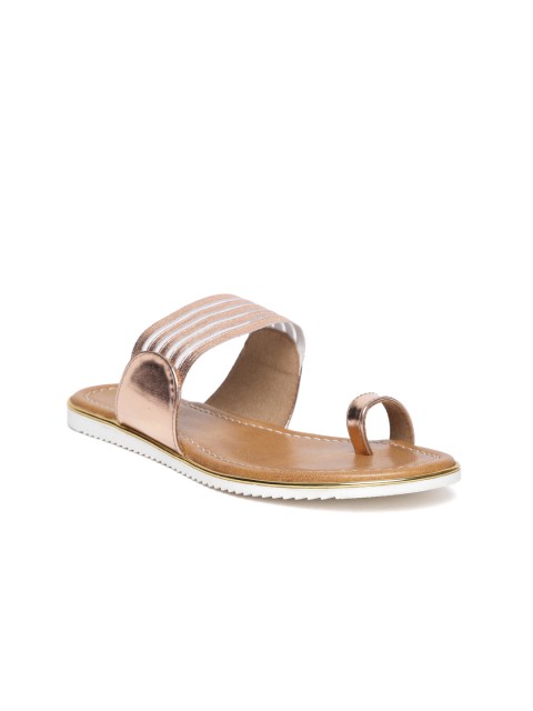 

Inc 5 Women Rose Gold Striped One Toe Flats