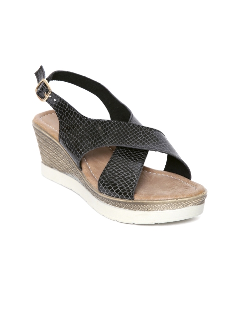 

Inc 5 Women Black Snakeskin Print Wedges