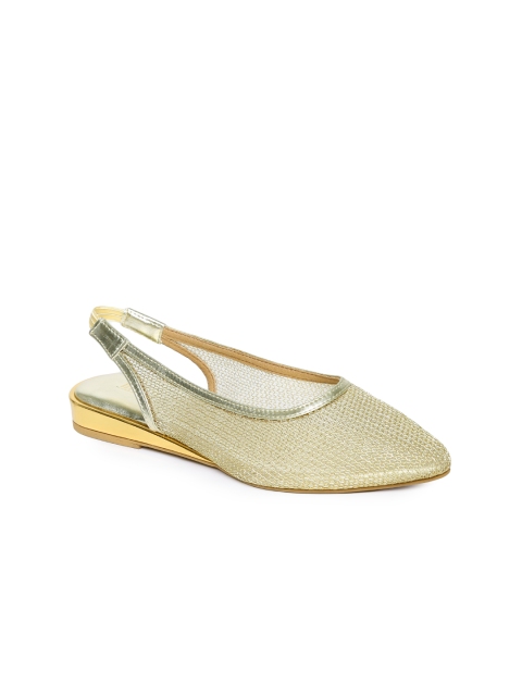 

Inc 5 Women Gold-Toned Solid Ballerinas