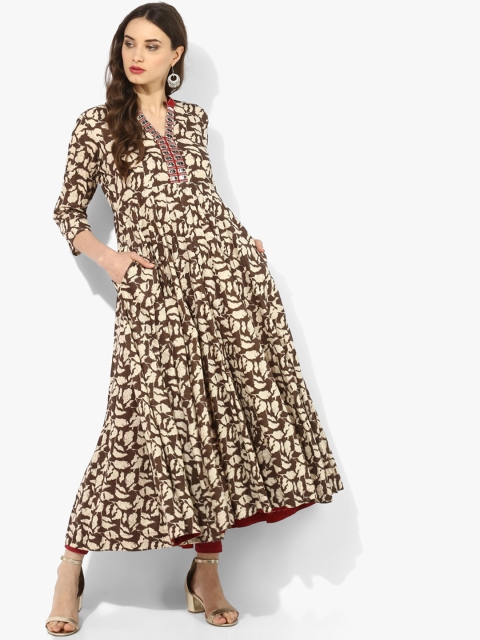 

Sangria Women Brown & Beige Printed Anarkali Kurta