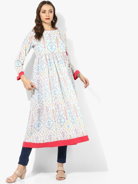 

Sangria Women White & Red Printed A-Line Kurta