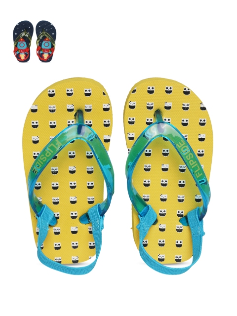 

Flipside Set of 2 Printed Thong Flip-Flops, Yellow