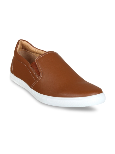 

Franco Leone Men Tan Slip-On Sneakers