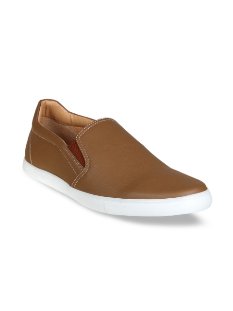 

Franco Leone Men Brown Slip-On Sneakers