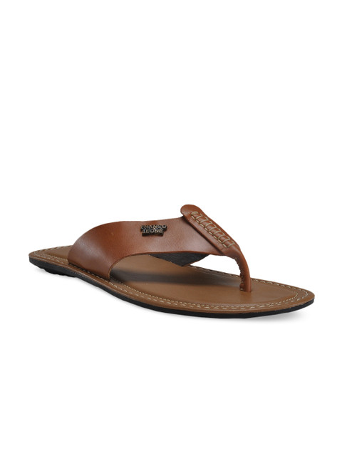

Franco Leone Men Brown Leather Comfort Sandals