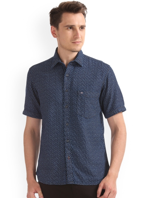 

Arrow Sport Men Navy Blue Printed Casual Shirt