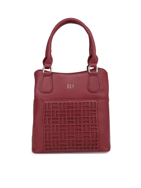 

AND Burgundy Solid Handheld Bag