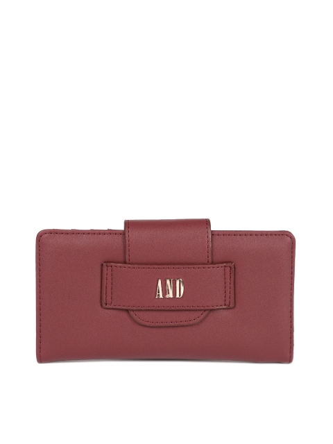 

AND Women Red Solid Two Fold Wallet