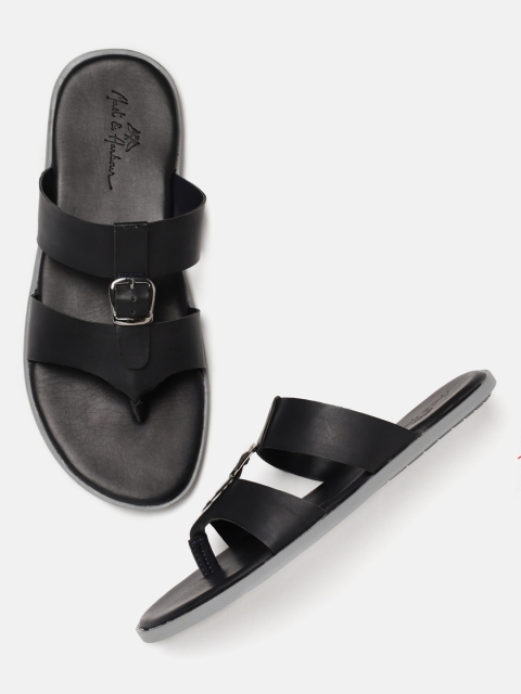 

Mast & Harbour Men Navy Blue Solid Slip-On Comfort Sandals