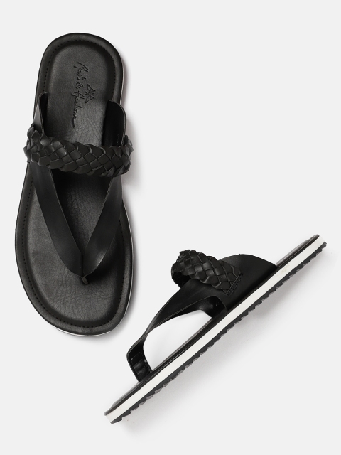 

Mast & Harbour Men Black Comfort Sandals