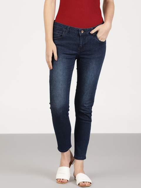 

ether Women Navy Blue Skinny Fit Mid-Rise Clean Look Stretchable Jeans