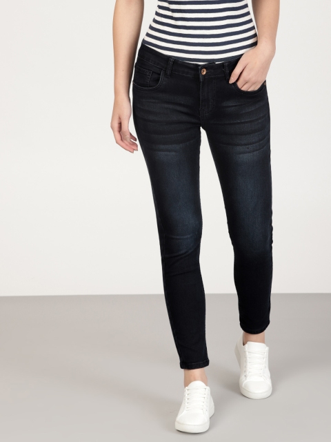 

ether Women Navy Blue Skinny Fit Mid-Rise Clean Look Stretchable Jeans