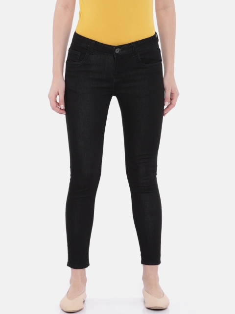 

ether Women Black Skinny Fit Mid-Rise Clean Look Stretchable Jeans