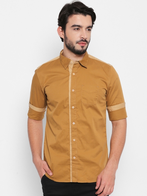 

JEANERATION Men Khaki Slim Fit Solid Casual Shirt