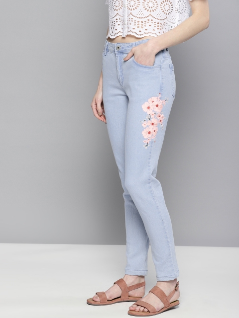 

Chemistry Women Blue Embroidered Mid-Rise Clean Look Stretchable Jeans