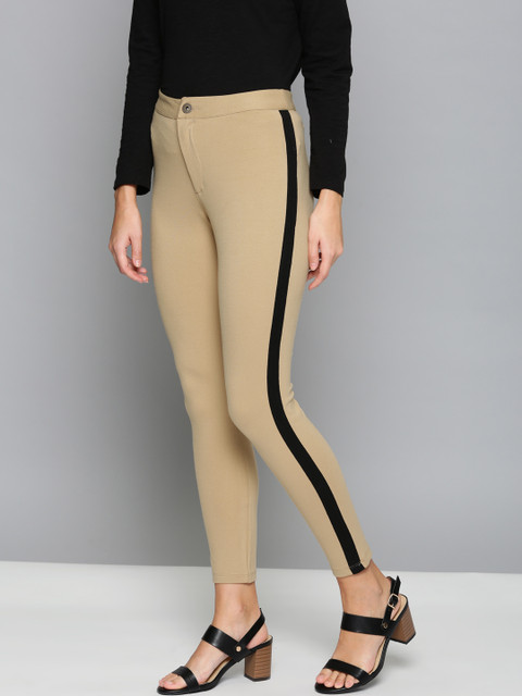 

Chemistry Women Beige Regular Fit Solid Regular Trousers