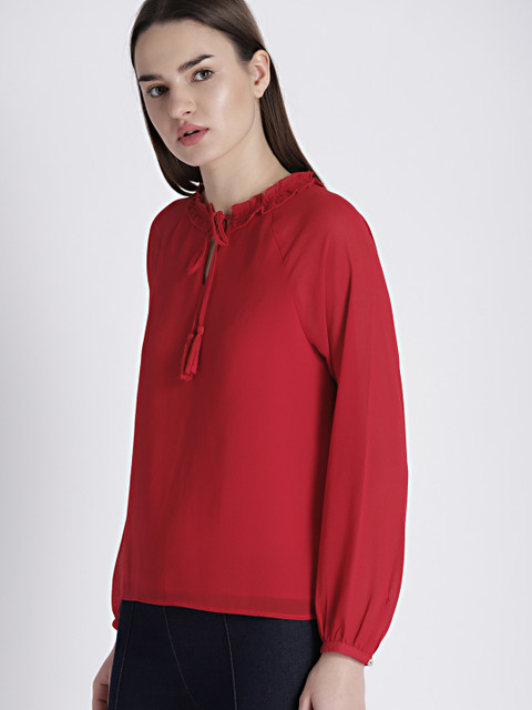 

Chemistry Women Red Solid Top