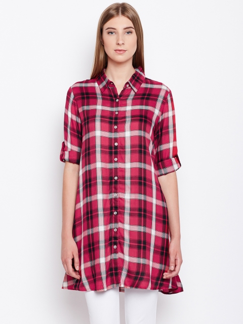 

Monte Carlo Red & Black Checked Shirt Style Tunic