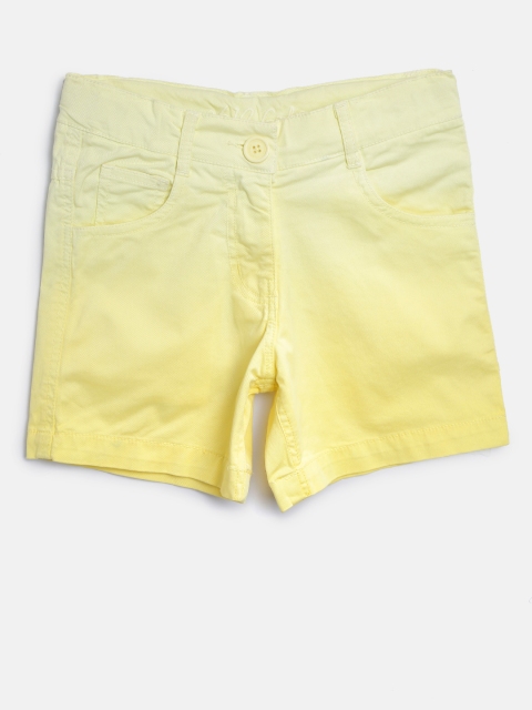 

612 league Girls Yellow Ombre Dyed Regular Fit Shorts