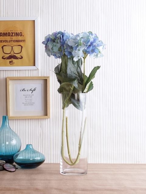 

Fourwalls Set of 2 Blue & Green Artificial Carnation Stems With Hydrangea Flowers