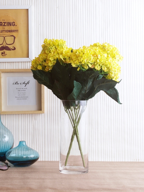 

Fourwalls Set Of 2 Yellow & Green Artificial Hydrangea Flower Bunches