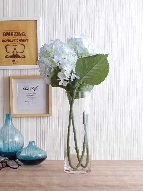 

Fourwalls Set of 2 Blue & Green Artificial Hydrangea Flower Sticks