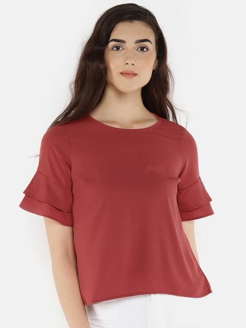 

People Women Red Solid Top