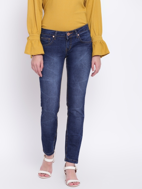 

People Women Blue Skinny Fit Low-Rise Clean Look Stretchable Jeans