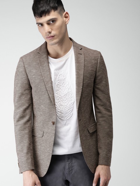 

Mast & Harbour Brown Slim Fit Single-Breasted Casual Blazer