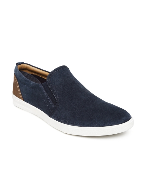 

Blackberrys Men Navy Blue Suede Slip-On Sneakers