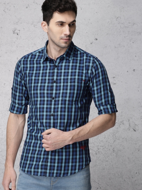 

Ecko Unltd Men Blue Slim Fit Checked Casual Shirt