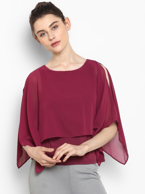 

Kazo Women Magenta Solid A-Line Top