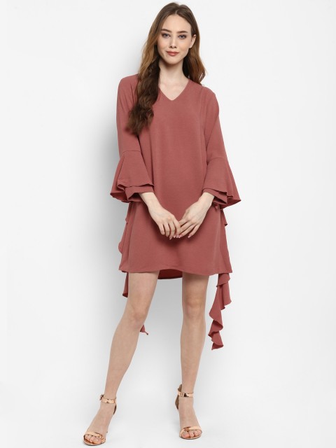 

Kazo Women Brown Solid A-Line Dress
