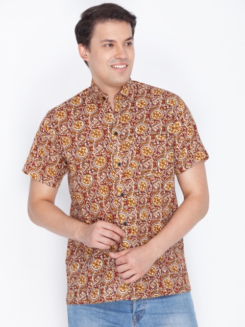 

VASTRAMAY Men Brown & Maroon Regular Fit Printed Casual Shirt